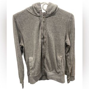 Calvin Klein marled gray zip up Hoodie w/ Rhinestones Sz Medium